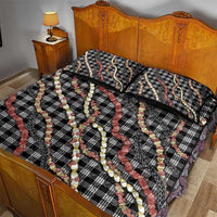 Hawaii Palaka Niihau Shell Lei Quilt Bed Set Tropical Island Plaid Patterns