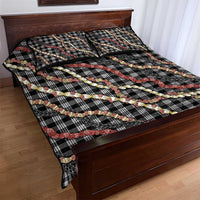 Hawaii Palaka Niihau Shell Lei Quilt Bed Set Tropical Island Plaid Patterns