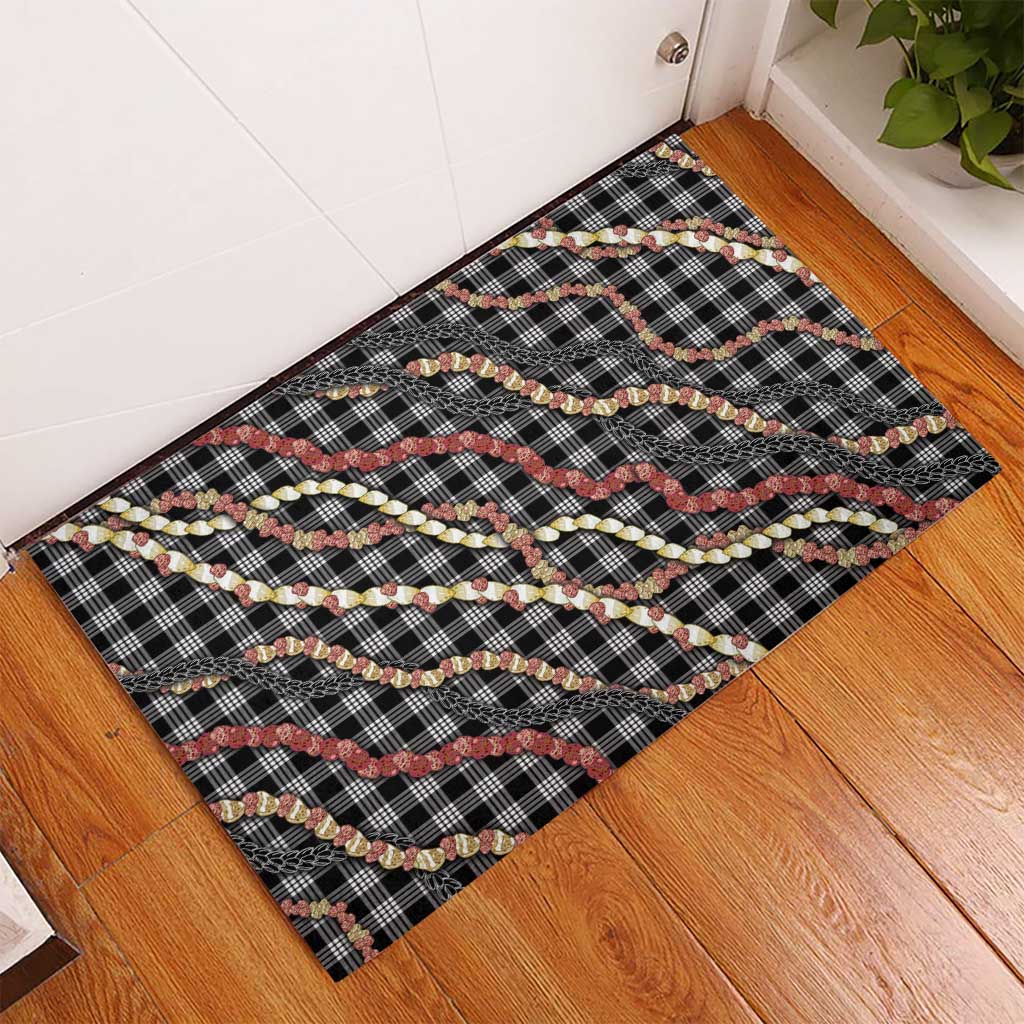 Hawaii Palaka Niihau Shell Lei Rubber Doormat Tropical Island Plaid Patterns
