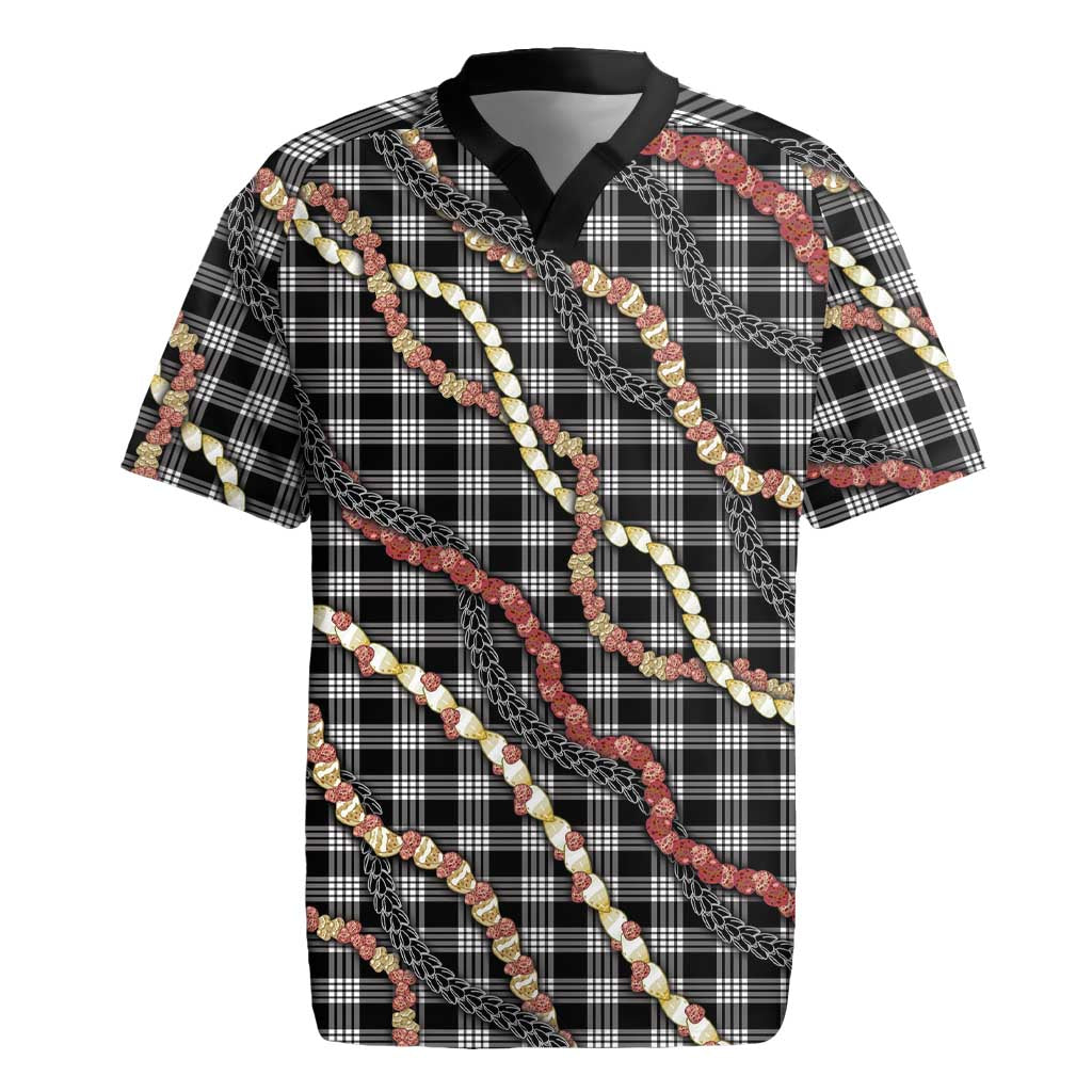 Hawaii Palaka Niihau Shell Lei Rugby Jersey Tropical Island Plaid Patterns