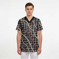 Hawaii Palaka Niihau Shell Lei Scrub Top Tropical Island Plaid Patterns