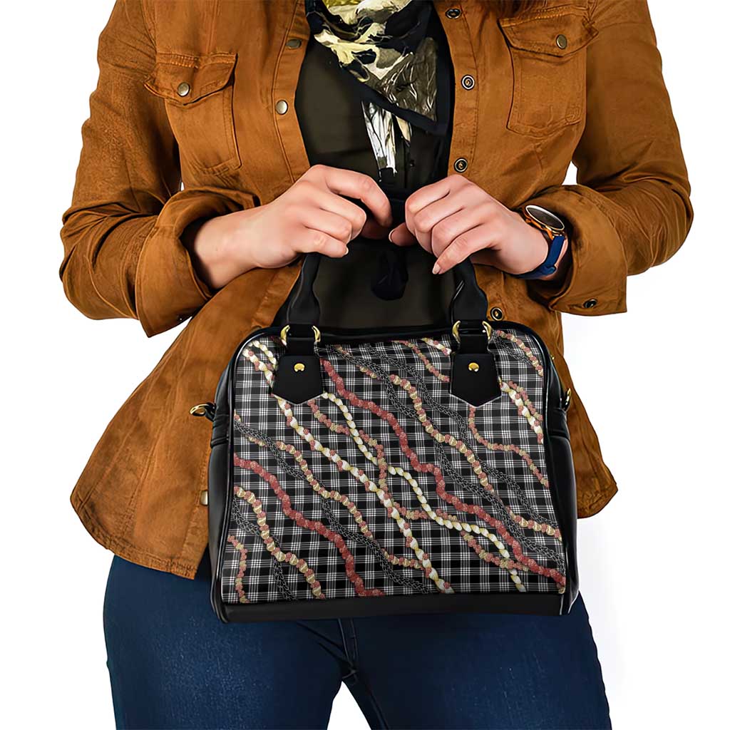 Hawaii Palaka Niihau Shell Lei Shoulder Handbag Tropical Island Plaid Patterns