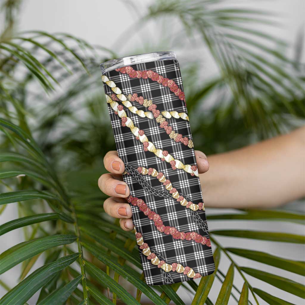Hawaii Palaka Niihau Shell Lei Skinny Tumbler Tropical Island Plaid Patterns