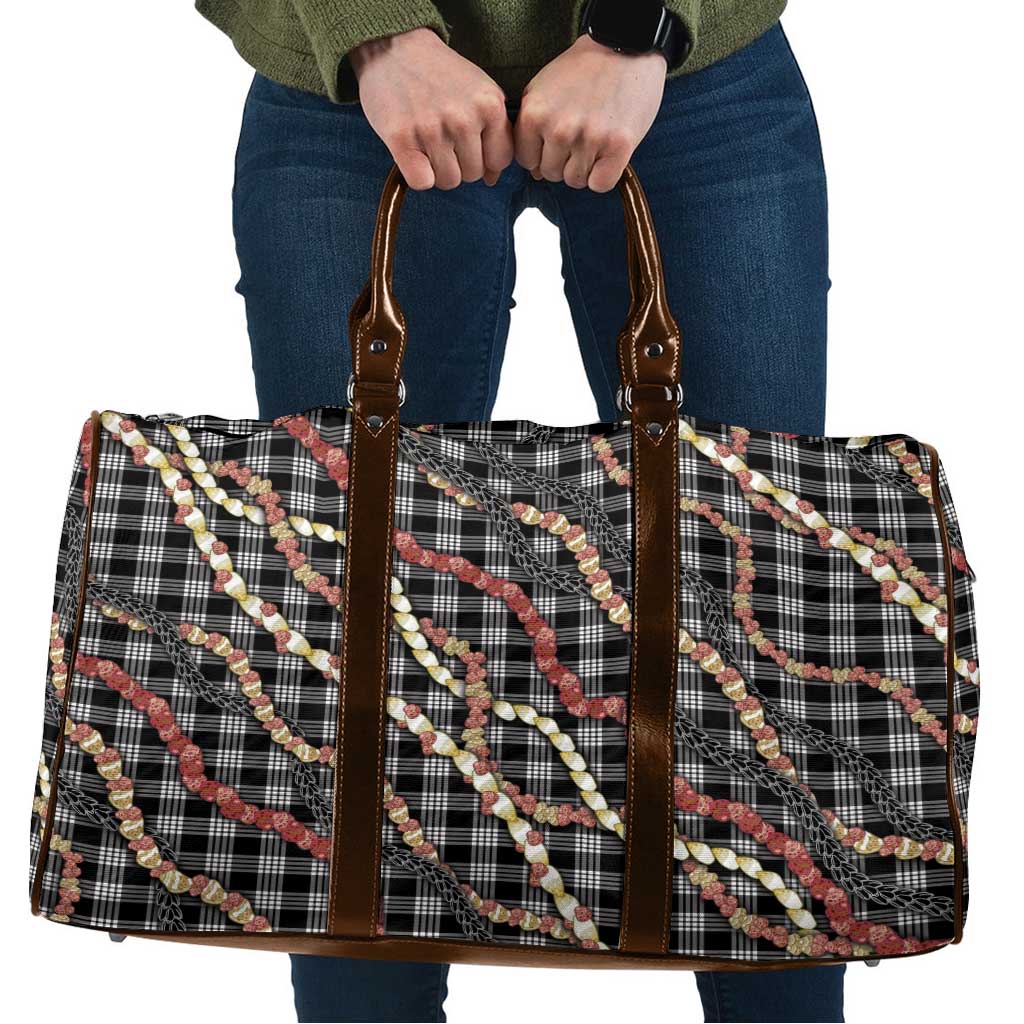 Hawaii Palaka Niihau Shell Lei Travel Bag Tropical Island Plaid Patterns