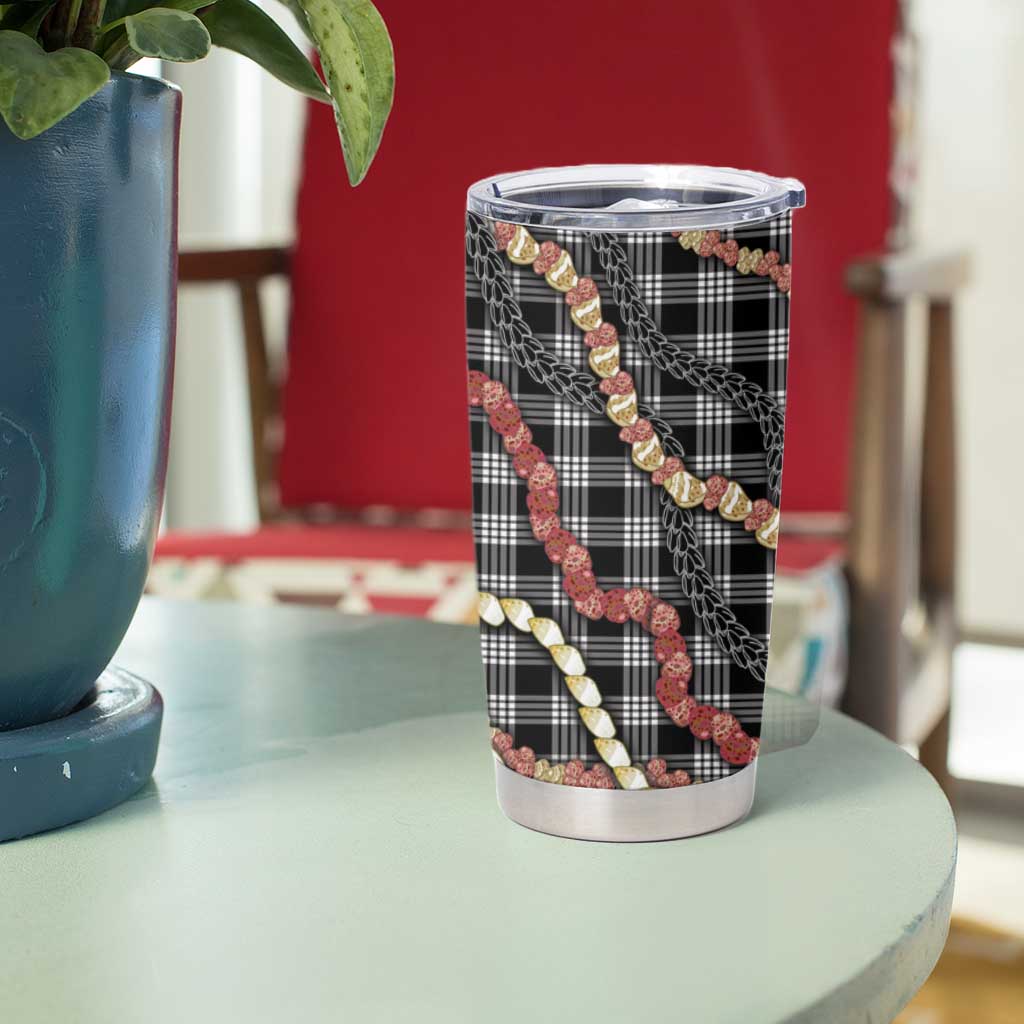 Hawaii Palaka Niihau Shell Lei Tumbler Cup Tropical Island Plaid Patterns