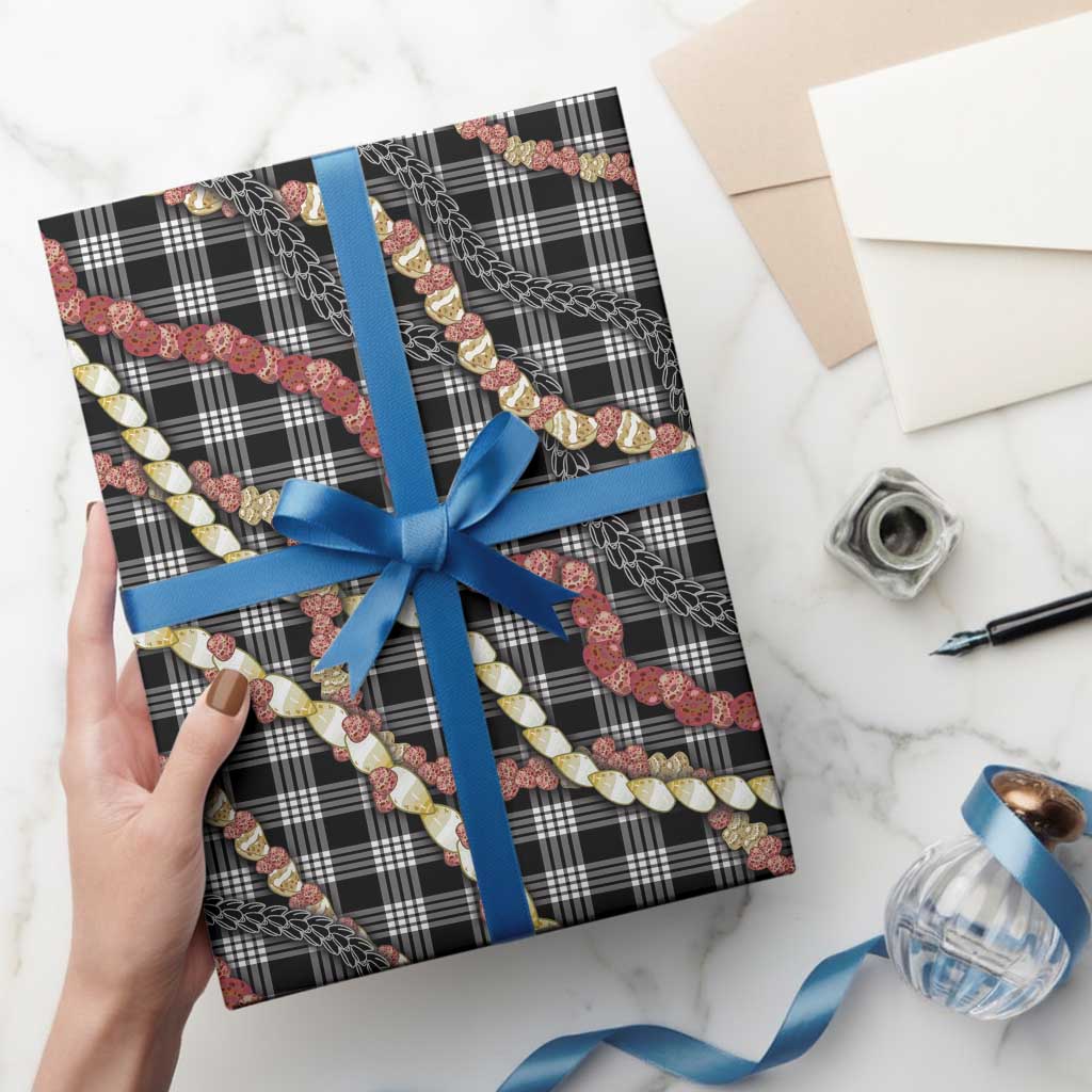Hawaii Palaka Niihau Shell Lei Wrapping Paper Tropical Island Plaid Patterns
