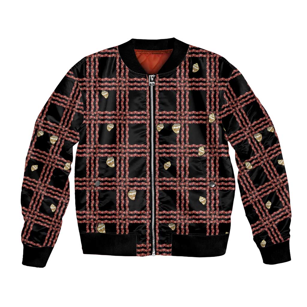 Hawaii Palaka Kahelelani Shell Lei Costume Bomber Jacket Plaid Patterns