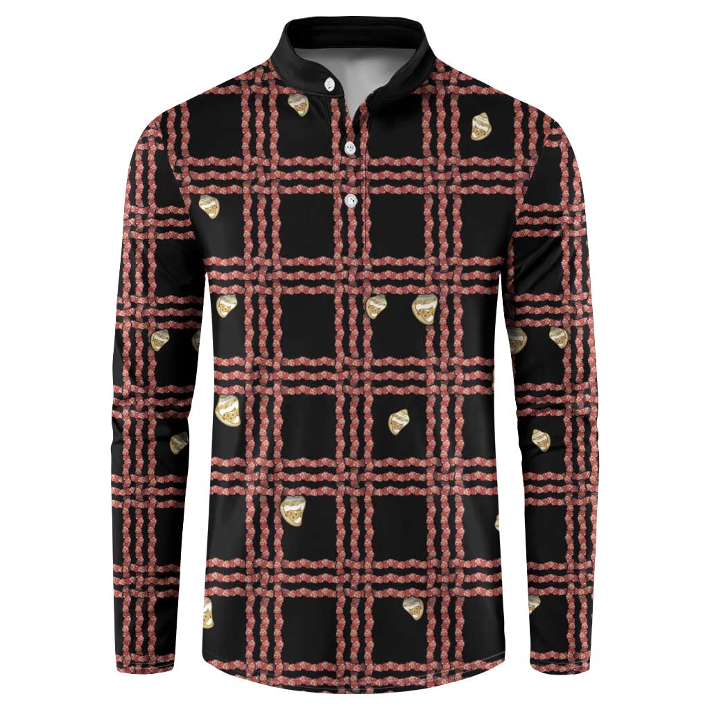 Hawaii Palaka Kahelelani Shell Lei Costume Button Sweatshirt Plaid Patterns