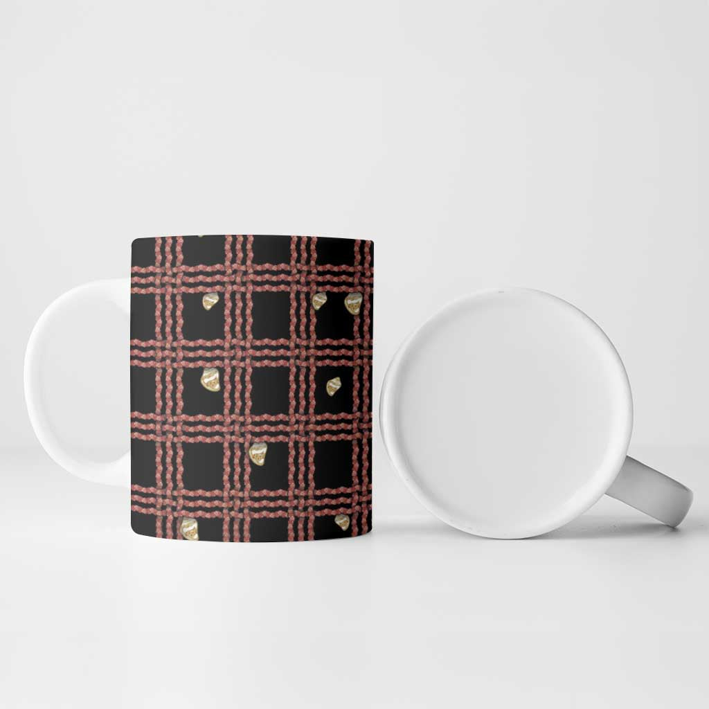 Hawaii Palaka Kahelelani Shell Lei Costume Ceramic Mug Plaid Patterns
