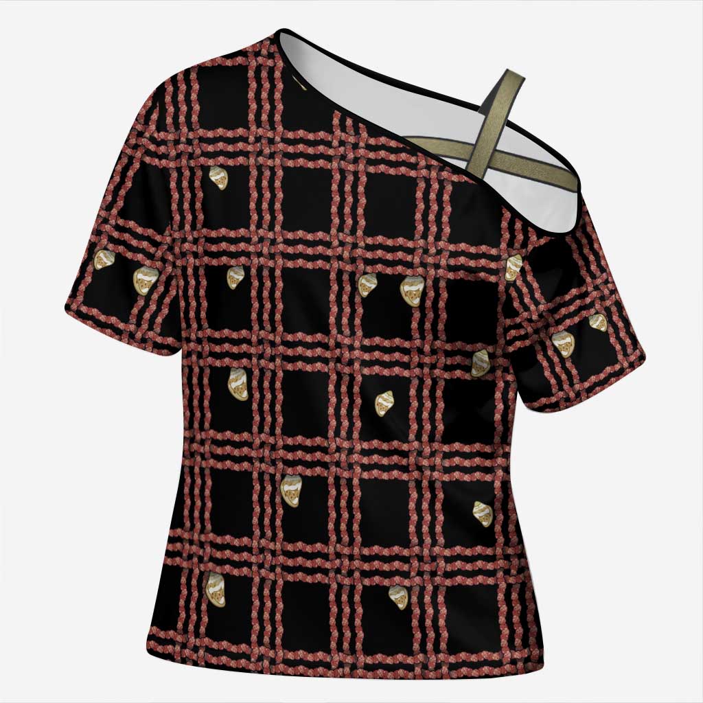 Hawaii Palaka Kahelelani Shell Lei Costume Cross Shoulder Shirt Plaid Patterns