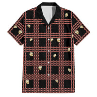 Hawaii Palaka Kahelelani Shell Lei Costume Family Matching Long Sleeve Bodycon Dress and Hawaiian Shirt Plaid Patterns DT05 Dad's Shirt - Short Sleeve Black - Polynesian Pride