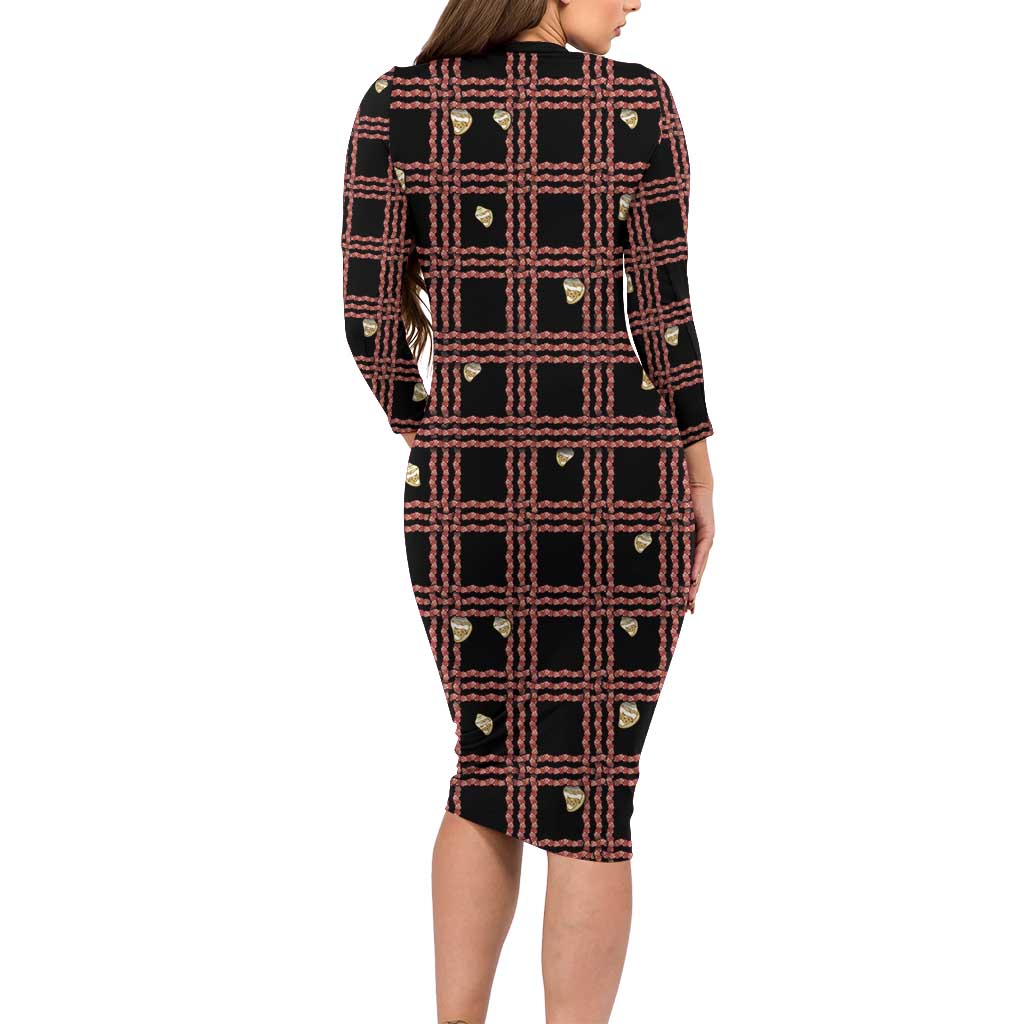 Hawaii Palaka Kahelelani Shell Lei Costume Family Matching Long Sleeve Bodycon Dress and Hawaiian Shirt Plaid Patterns DT05 - Polynesian Pride