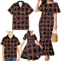 Hawaii Palaka Kahelelani Shell Lei Costume Family Matching Mermaid Dress and Hawaiian Shirt Plaid Patterns