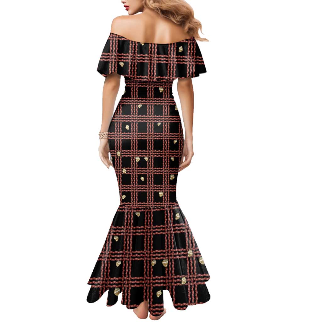 Hawaii Palaka Kahelelani Shell Lei Costume Family Matching Mermaid Dress and Hawaiian Shirt Plaid Patterns