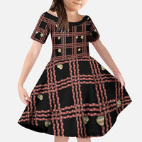 Hawaii Palaka Kahelelani Shell Lei Costume Family Matching Short Sleeve Bodycon Dress and Hawaiian Shirt Plaid Patterns