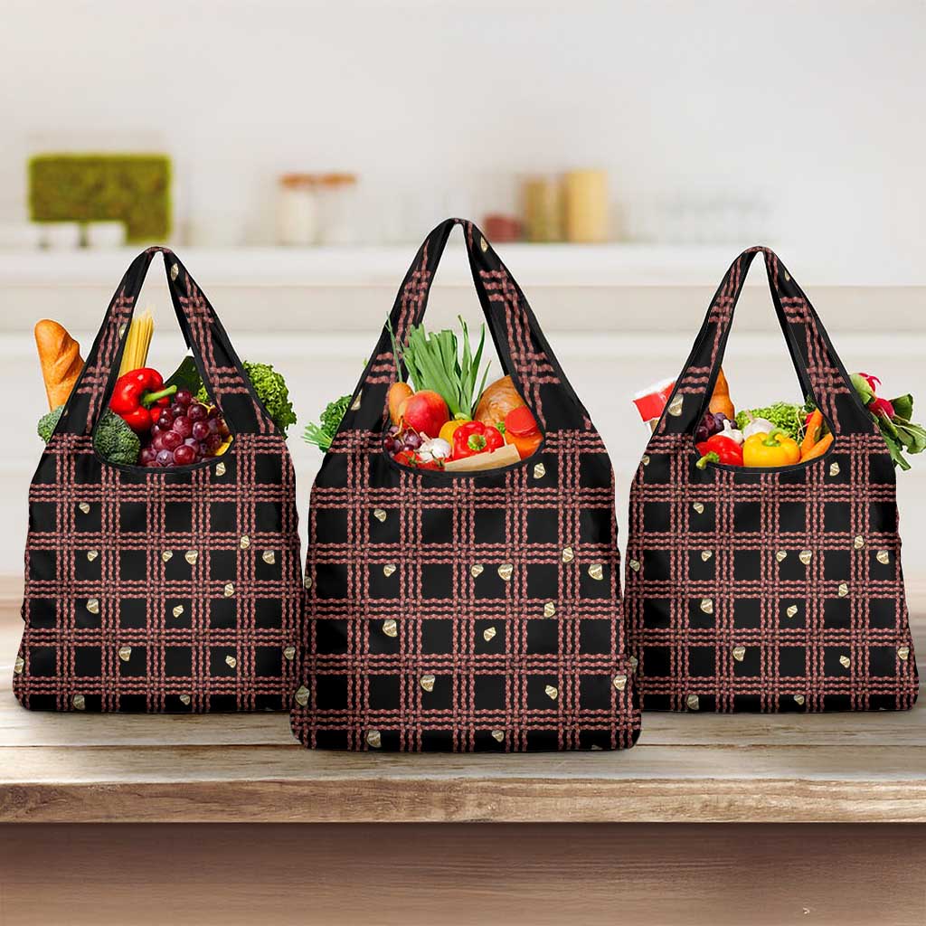 Hawaii Palaka Kahelelani Shell Lei Costume Grocery Bag Plaid Patterns