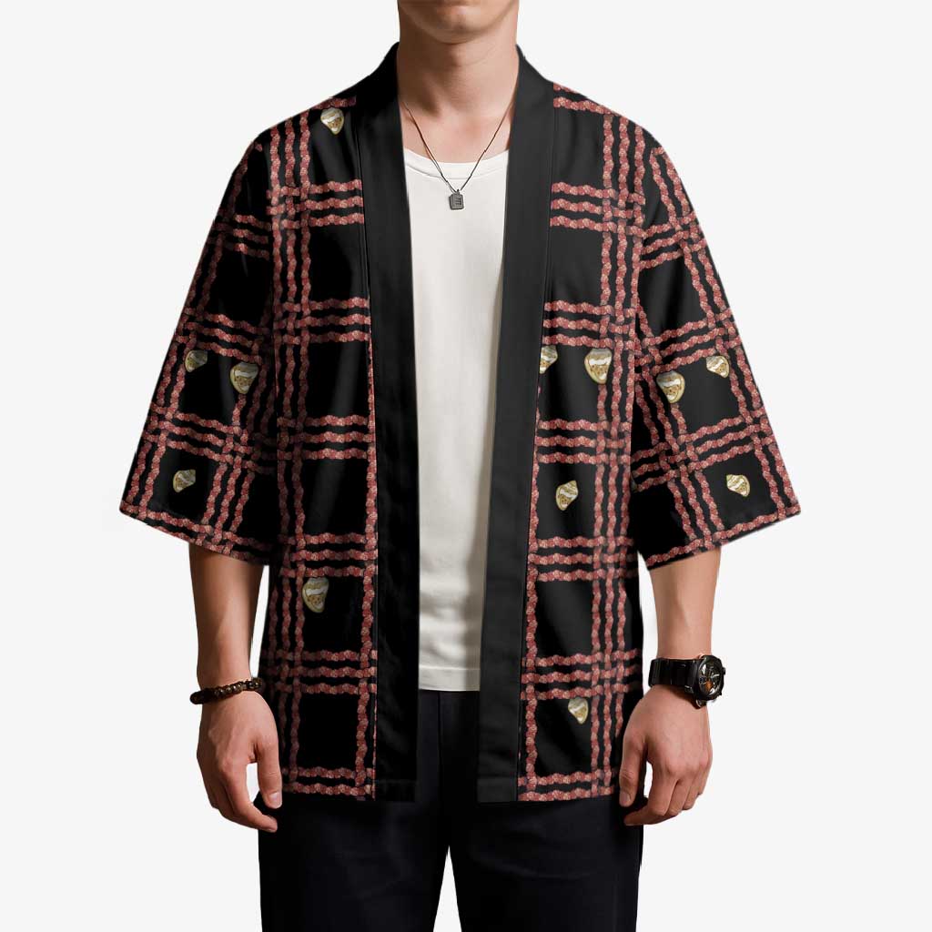 Hawaii Palaka Kahelelani Shell Lei Costume Kimono Plaid Patterns