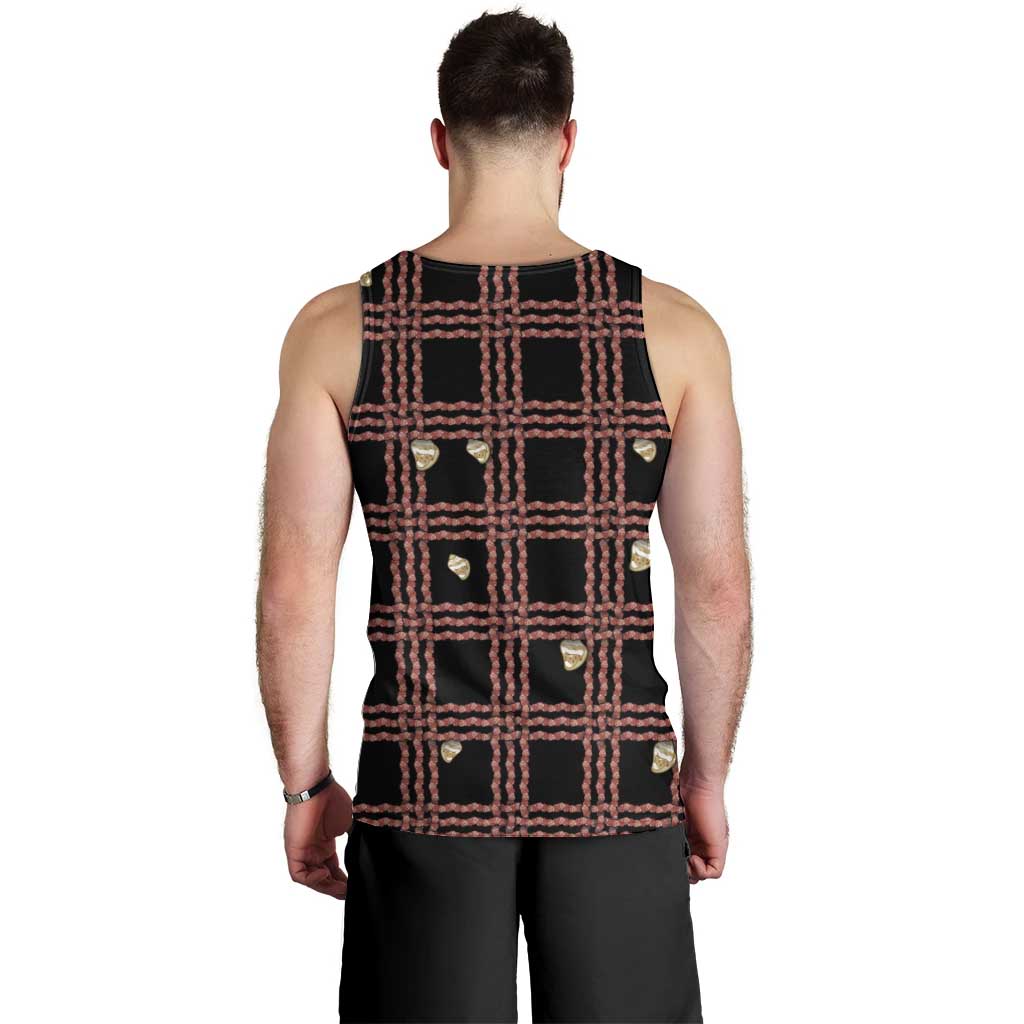 Hawaii Palaka Kahelelani Shell Lei Costume Men Tank Top Plaid Patterns
