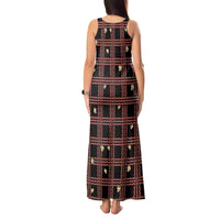 Hawaii Palaka Kahelelani Shell Lei Costume Tank Maxi Dress Plaid Patterns