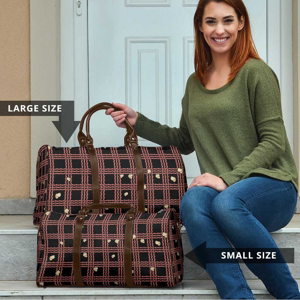 Hawaii Palaka Kahelelani Shell Lei Costume Travel Bag Plaid Patterns