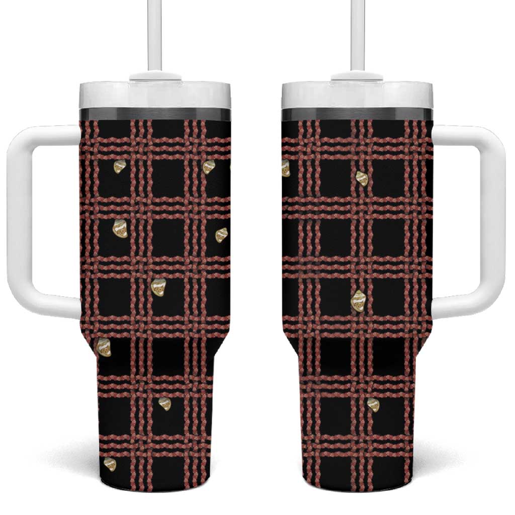 Hawaii Palaka Kahelelani Shell Lei Costume Tumbler With Handle Plaid Patterns