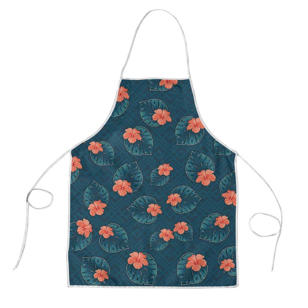Hawaii Monstera Apron Hibiscus Flowers Simple Style - Polynesian Pride