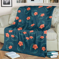 Hawaii Monstera Blanket Hibiscus Flowers Simple Style - Polynesian Pride