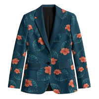Hawaii Monstera Blazer Hibiscus Flowers Simple Style - Polynesian Pride