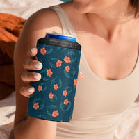 Hawaii Monstera 4 in 1 Can Cooler Tumbler Hibiscus Flowers Simple Style - Polynesian Pride