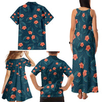 Hawaii Monstera Family Matching Tank Maxi Dress and Hawaiian Shirt Hibiscus Flowers Simple Style - Polynesian Pride
