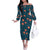 Hawaii Monstera Off The Shoulder Long Sleeve Dress Hibiscus Flowers Simple Style - Polynesian Pride