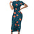 Hawaii Monstera Short Sleeve Bodycon Dress Hibiscus Flowers Simple Style - Polynesian Pride