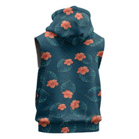 Hawaii Monstera Sleeveless Hoodie Hibiscus Flowers Simple Style DT05 - Polynesian Pride