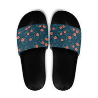 Hawaii Monstera Slide Sandals Hibiscus Flowers Simple Style - Polynesian Pride