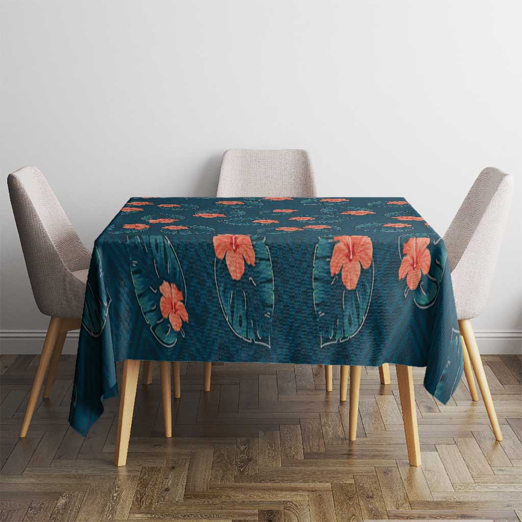 Hawaii Monstera Tablecloth Hibiscus Flowers Simple Style - Polynesian Pride