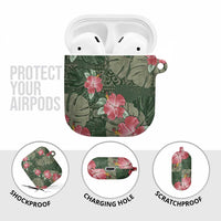 Hawaii AirPods Case Green Polynesian Monstera Patterns - Polynesian Pride