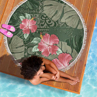 Hawaii Beach Blanket Green Polynesian Monstera Patterns - Polynesian Pride