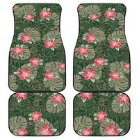 Hawaii Car Mats Green Polynesian Monstera Patterns - Polynesian Pride
