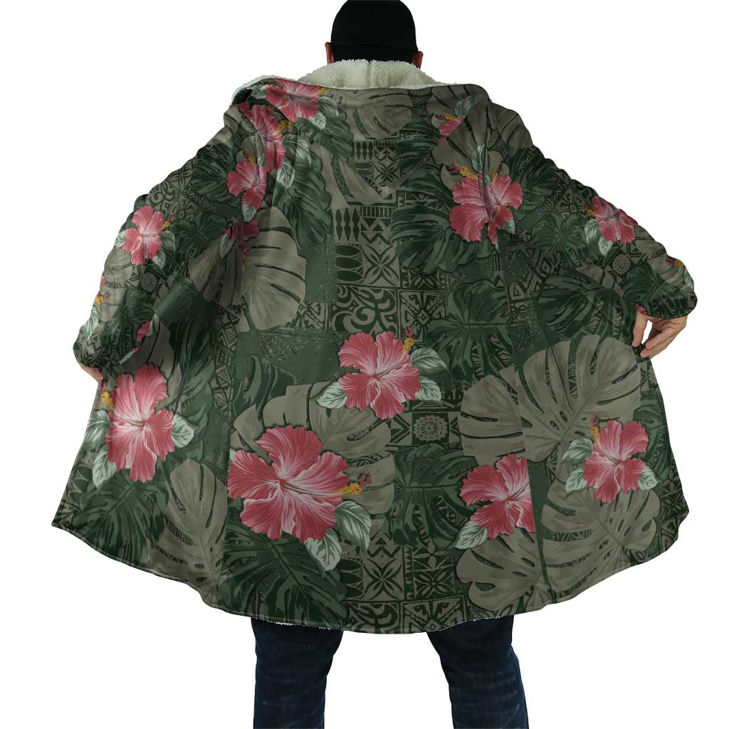 Hawaii Cloak Green Polynesian Monstera Patterns - Polynesian Pride