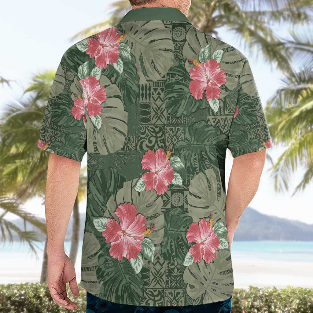 Hawaii Hawaiian Shirt Green Polynesian Monstera Patterns - Polynesian Pride