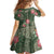 Hawaii Kid Short Sleeve Dress Green Polynesian Monstera Patterns - Polynesian Pride