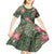 Hawaii Kid Short Sleeve Dress Green Polynesian Monstera Patterns - Polynesian Pride