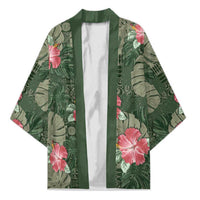 Hawaii Kimono Green Polynesian Monstera Patterns - Polynesian Pride