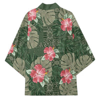 Hawaii Kimono Green Polynesian Monstera Patterns - Polynesian Pride