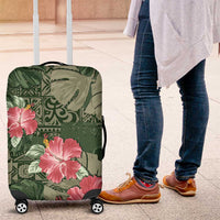 Hawaii Luggage Cover Green Polynesian Monstera Patterns - Polynesian Pride