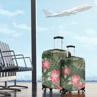 Hawaii Luggage Cover Green Polynesian Monstera Patterns - Polynesian Pride