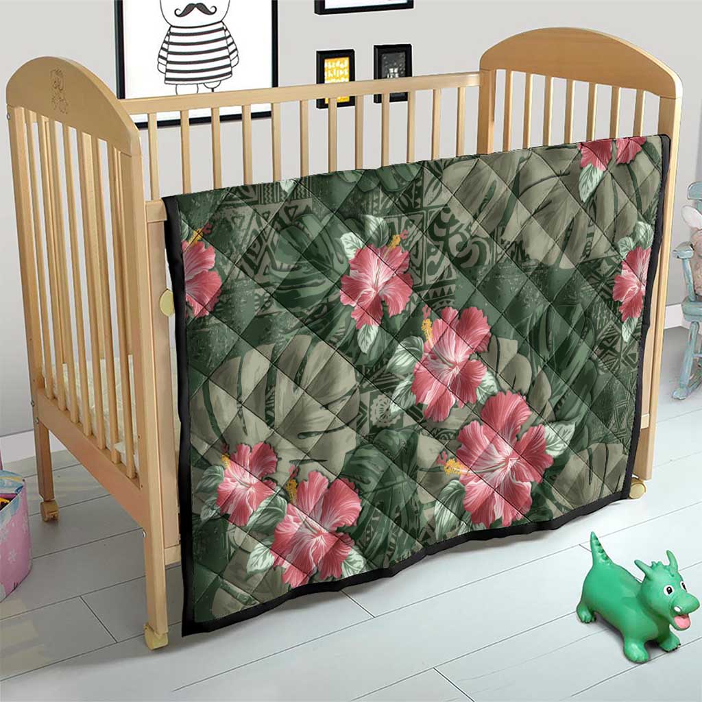 Hawaii Quilt Green Polynesian Monstera Patterns - Polynesian Pride