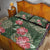 Hawaii Quilt Bed Set Green Polynesian Monstera Patterns - Polynesian Pride