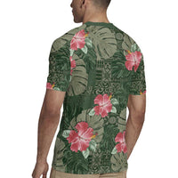 Hawaii Rugby Jersey Green Polynesian Monstera Patterns DT05 - Polynesian Pride