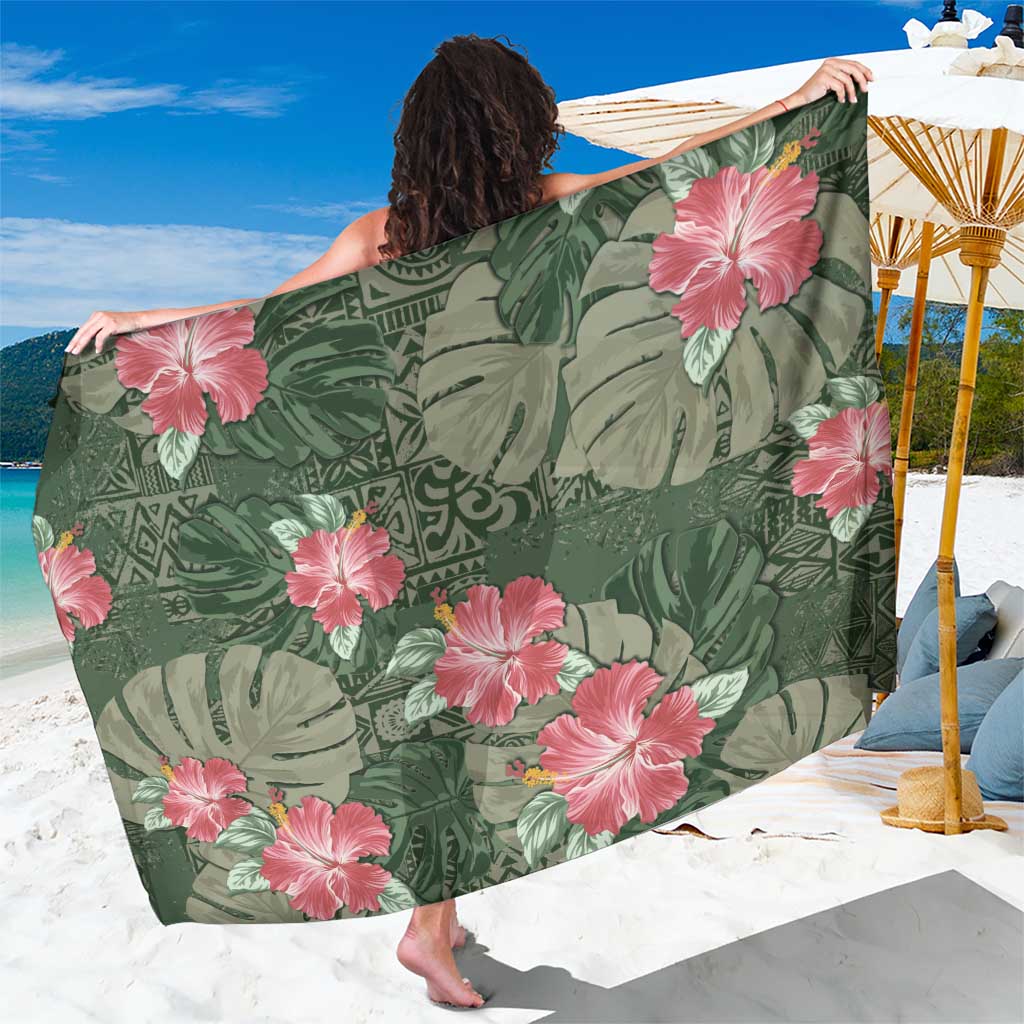 Hawaii Sarong Green Polynesian Monstera Patterns - Polynesian Pride